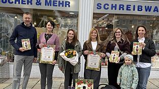 Bei der Vorstellung des Kalenders (v.l.): Michael Albrecht, Claudia Hielscher, Anna Maria Dausch, Silke Sch&uuml;tz, Jessica Piller und Pr&auml;sidentin Johanna Werner.