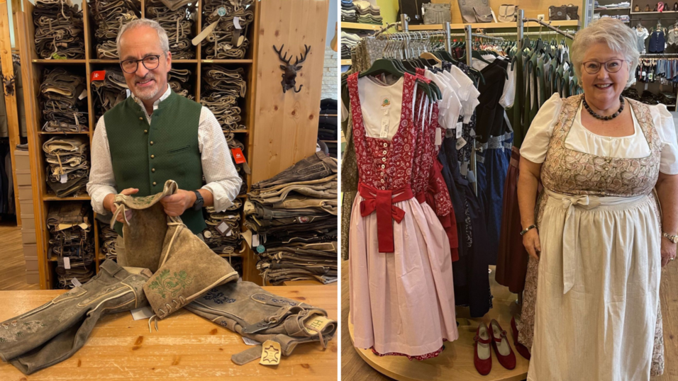 Peter Markgraf und Heidi Ingerl geben Tipps, wie man sich am Volksfest in Tracht anziehen sollte. Tennissocken und kurze Lederhosen bleiben daheim.&nbsp;