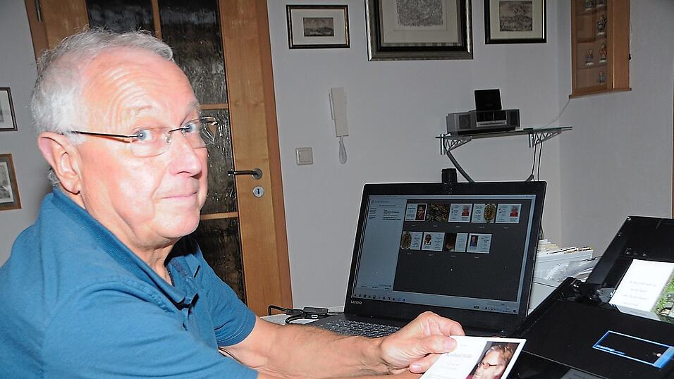 Franz Dick scannt ehrenamtlich Sterbebilder ein. An die 50 000 dieser Dokumente hat er auf diese Weise schon für die Nachwelt gesichert. Franz Dick scannt ehrenamtlich Sterbebilder ein. An die 50 000 dieser Dokumente hat er auf diese Weise schon für die Nachwelt gesichert.