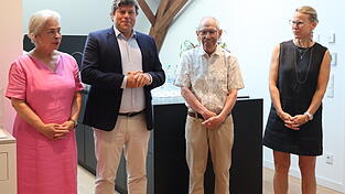 Elfriede Bader (von links), Thomas Bader, Hans Schneider und Caterina Bader.