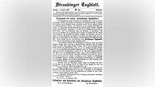 Der Titel des ersten 'Straubinger Tagblatts' vom 1. Oktober Der Titel des ersten 'Straubinger Tagblatts' vom 1. Oktober