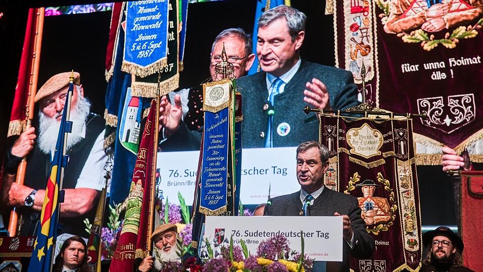 Der bayerische Ministerpräsident Markus Söder (CSU) sprach beim 76. Sudetendeutschen Tag in Brünn (Brno). Der bayerische Ministerpräsident Markus Söder (CSU) sprach beim 76. Sudetendeutschen Tag in Brünn (Brno).