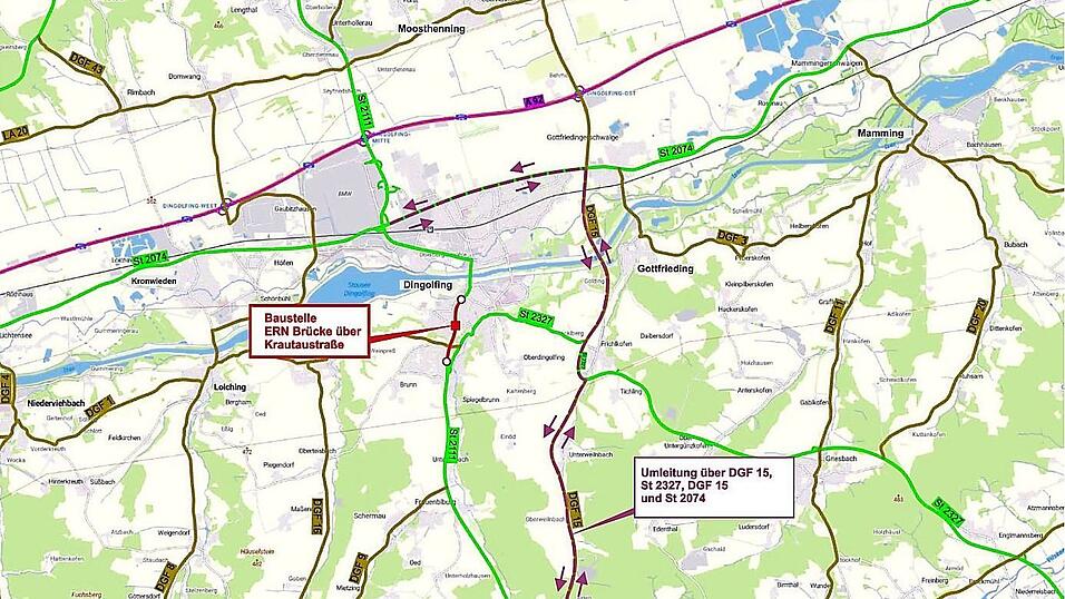 Die Stadt bittet, den Bereich der Baustelle zu umfahren.