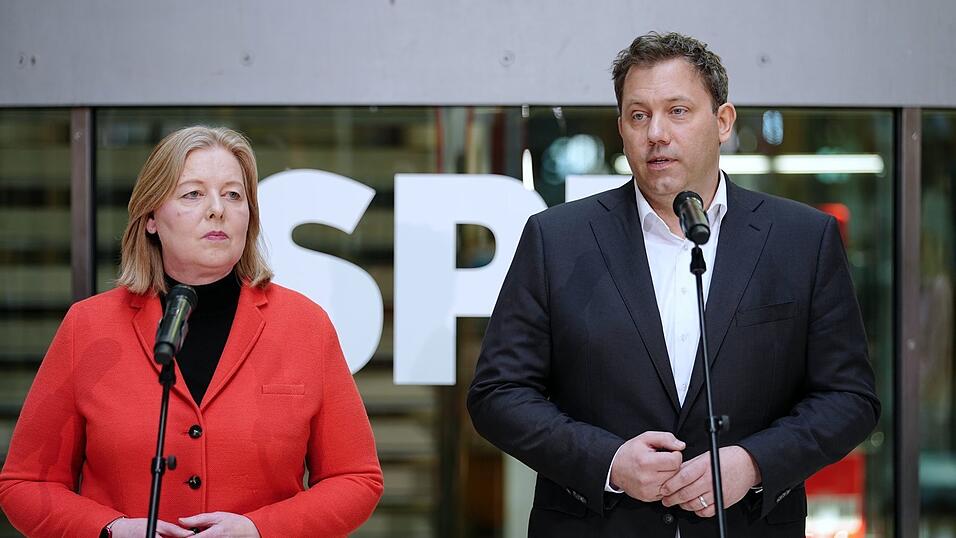 Wie lange bleiben B&auml;rbel Bas und Lars Klingbeil - hier nach der verlorenen Landtagswahl in Rheinland-Pfalz - an der SPD-Spitze? (Archivfoto)