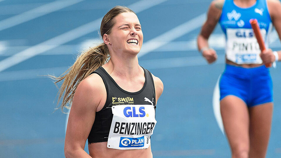 Mit geh&ouml;rigem Vorsprung l&auml;uft Tina Benzinger am Samstag bei den deutschen Meisterschaften in Braunschweig vor ihren Gegnerinnen ins Ziel und sichert ihrer Mannschaft, der LG Stadtwerke M&uuml;nchen, den Sieg im 4 x 100-Meter-Staffelrennen. Die 23-J&auml;hrige, die inzwischen in M&uuml;nchen lebt und studiert, entdeckte nicht zuletzt in Straubing ihre gro&szlig;e Leidenschaft f&uuml;r die Leichtathletik.