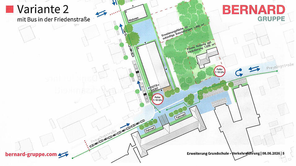 So soll in Zukunft der Bereich an der Grundschule aussehen. So soll in Zukunft der Bereich an der Grundschule aussehen.