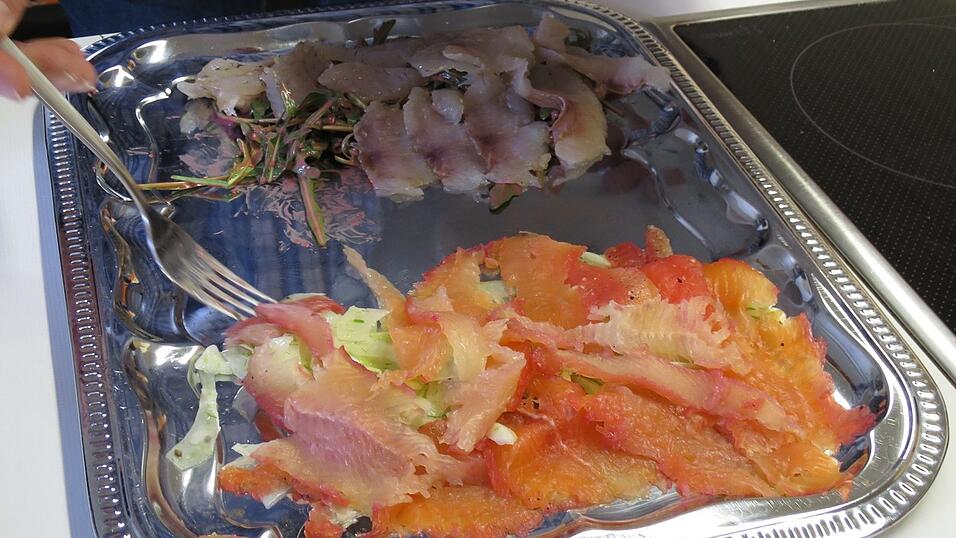 Lachsforelle mit einer frischen Campari-Zimt-Note.