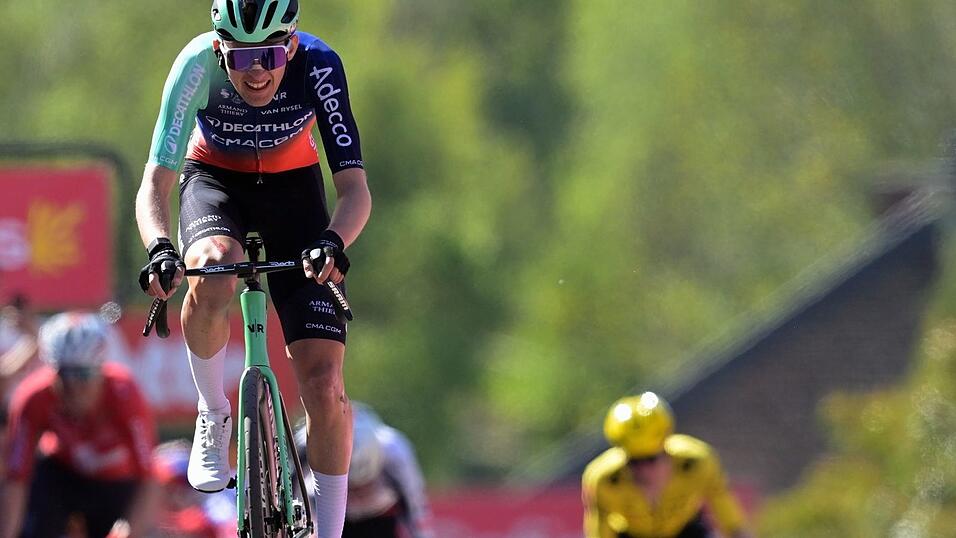Paul Seixas bei seinem Sieg beim Fl&egrave;che Wallonne. (Archivbild)
