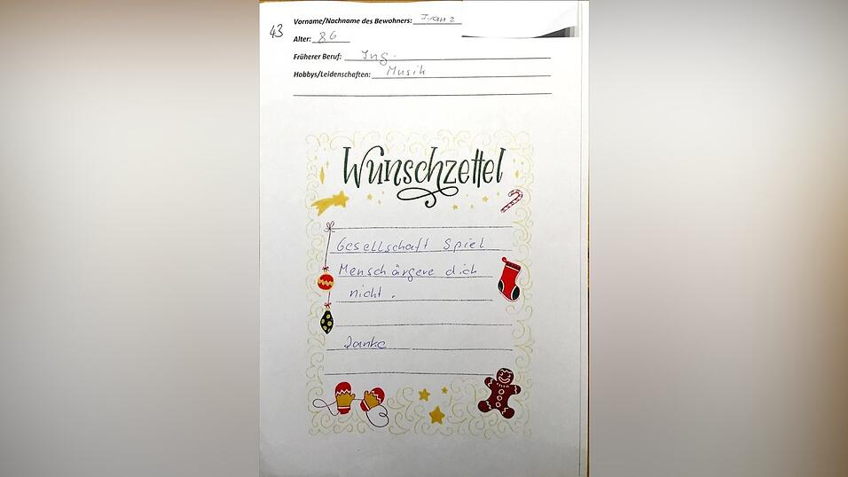 Die Wünsche der Senioren sind nicht groß. Oft darf es ein Spiel oder etwas Süßes sein.