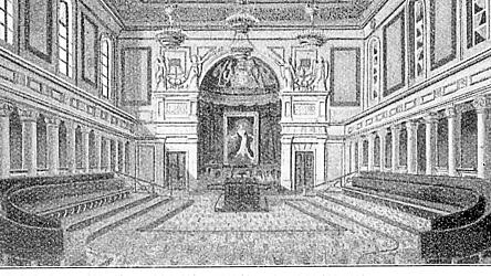 Der Sitzungssaal der Kammer der Abgeordneten im alten Ständehaus in München. Hier appellierte von Reindel für den Erhalt des Gymnasiums. Für seinen Einsatz wurde ihm die Ehrenbürgerwürde der Stadt verliehen.
