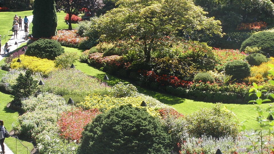 Mit einer Freundin besuchte Jessica die Butchart Gardens.