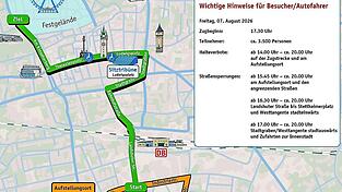 Der Zugweg führt von der Landshuter Straße über die Bahnhofstraße zum Festplatz am Hagen. Der Zugweg führt von der Landshuter Straße über die Bahnhofstraße zum Festplatz am Hagen.