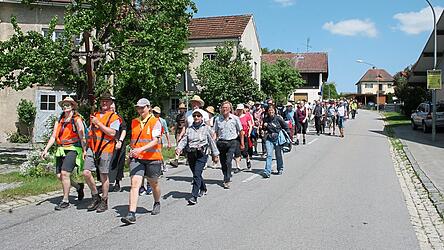 Die Pilger auf dem Marsch nach Altötting.