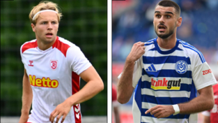 Nach dem nicht ganz ohne Störgeräusche verlaufenen Abschied im Sommer trifft unter anderem Rasim Bulic (r.) am Sonntag nach zwei Jahren in Regensburg im MSV-Trikot auf seinen Ex-Klub, bei dem Fürth-Leihgabe Philipp Müller (l.) seine Trikotnummer 5 erbte