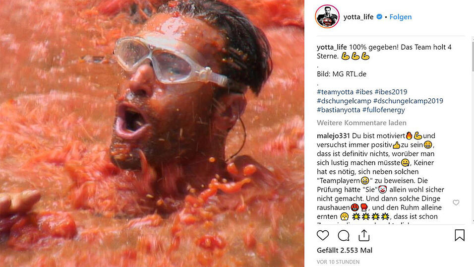 Protz-Yotta abgerutscht: Bei seiner ersten richtigen Dschungelprüfung konnte er keinen einzigen Stern holen. Protz-Yotta abgerutscht: Bei seiner ersten richtigen Dschungelprüfung konnte er keinen einzigen Stern holen.