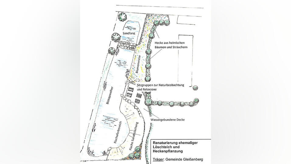 So sieht der Neugestaltungsvorschlag des Gemeindeweihers durch den Naturparkverein aus.