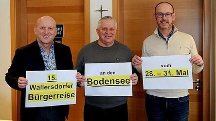 B&uuml;rgermeister Franz Aster, Hans Kulzer und Willi Reicheneder