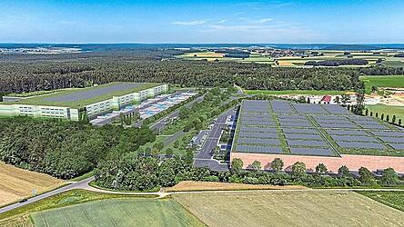 Die neueste Visualisierung des &bdquo;Logistikparkes Stocka&ldquo; wurden den Sitzungsteilnehmern pr&auml;sentiert.