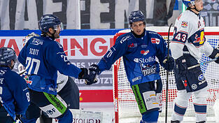 Soll auch an diesem Wochenende wieder treffen: Tigers-Stürmer Nick Halloran (rechts).