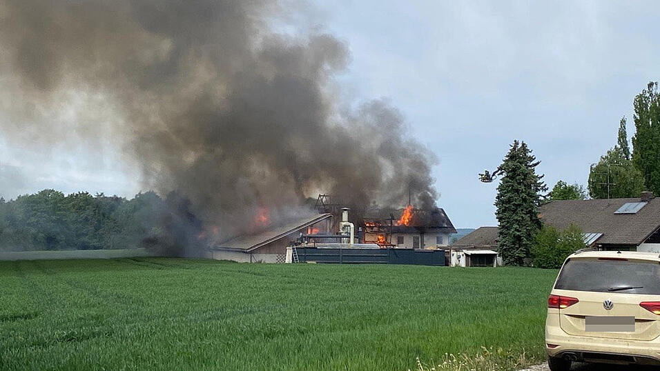Beim Eintreffen der Feuerwehren stand die Hackschnitzelanlage bereits in Vollbrand. 