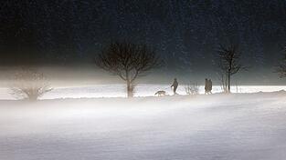 Nebel und Schnee wird vom Wetterdienst vorhergesagt.