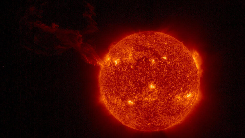 Eine Sonneneruption, aufgenommen von der Sonde „Solar Orbiter“. Eine Sonneneruption, aufgenommen von der Sonde „Solar Orbiter“.