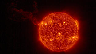 Eine Sonneneruption, aufgenommen von der Sonde „Solar Orbiter“.