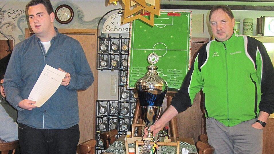 Hauptorganisator Mario Kiefl (links) und der erste Vorsitzender des FC Furth im Wald, Christoph Haimerl, bei der Auslosung der Gruppen. Hauptorganisator Mario Kiefl (links) und der erste Vorsitzender des FC Furth im Wald, Christoph Haimerl, bei der Auslosung der Gruppen.