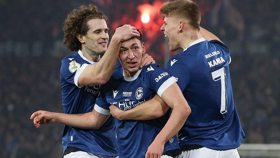 Marius Wörl (M) schoss Arminia Bielefeld mit 1:0 in Führung. Marius Wörl (M) schoss Arminia Bielefeld mit 1:0 in Führung.