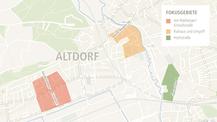 In diesen drei Gebieten würde sich ein Wärmenetz laut Planer theoretisch lohnen. In diesen drei Gebieten würde sich ein Wärmenetz laut Planer theoretisch lohnen.