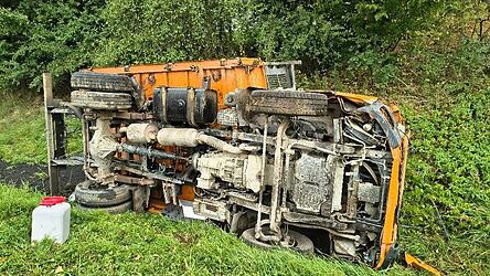Der verunfallte Lastwagen.&nbsp;