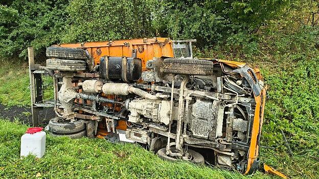 Der verunfallte Lastwagen.&nbsp;