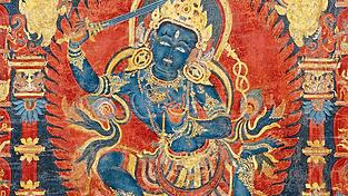 Darstellung von Ma&ntilde;jushri mit einem Schwert in der rechten Hand, 15. Jh., Metropolitan Museum of Art.