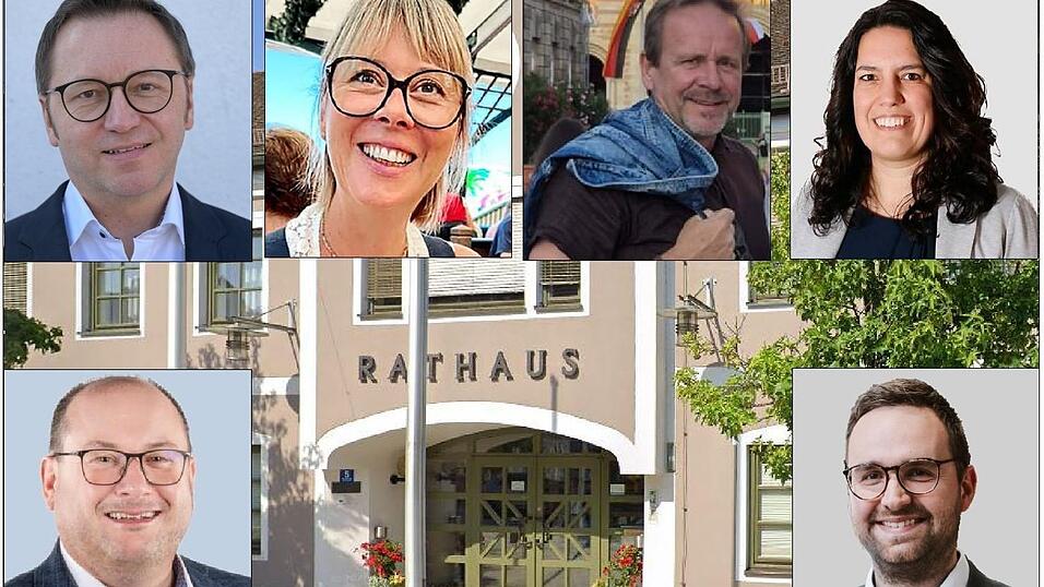 Die neuen Marktgemeinder&auml;te in Eichendorf: Dr. Jens B&uuml;chner (v.l. im Uhrzeigersinn), Anja Kiermaier, Martin Huber, Eva-Maria M&uuml;ller, Dominik St&ouml;gm&uuml;ller und Johann Flexeder