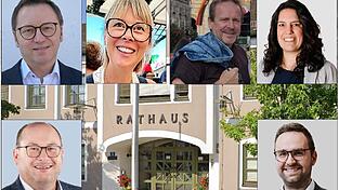 Die neuen Marktgemeinderäte in Eichendorf: Dr. Jens Büchner (v.l. im Uhrzeigersinn), Anja Kiermaier, Martin Huber, Eva-Maria Müller, Dominik Stögmüller und Johann Flexeder Die neuen Marktgemeinderäte in Eichendorf: Dr. Jens Büchner (v.l. im Uhrzeigersinn), Anja Kiermaier, Martin Huber, Eva-Maria Müller, Dominik Stögmüller und Johann Flexeder