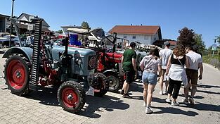 Die Besucher waren auf dem Gelände unterwegs und begutachteten die ausgestellten Bulldogs.