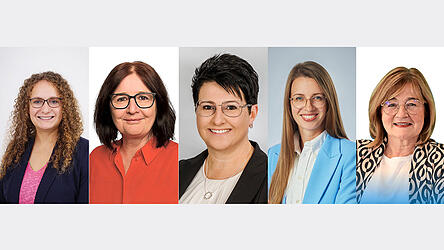 Sie w&uuml;rden gerne im k&uuml;nftigen Stadtrat ein W&ouml;rtchen mitreden und sie sagen, warum mehr Weiblichkeit w&uuml;nschenswert w&auml;re: Astrid Ruschischka (&Ouml;DP), Angelika Schwarzhuber (SPD), Bettina Pommersperger (Freie W&auml;hler), Verena Pleintinger (Junge Liste), Rosmarie Mattis (CSU).