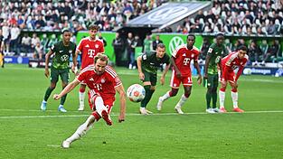 Der erste Elfmeter-Fehlschuss seiner Bundesliga-Karriere: Harry Kane im Spiel gegen den VfL Wolfsburg.