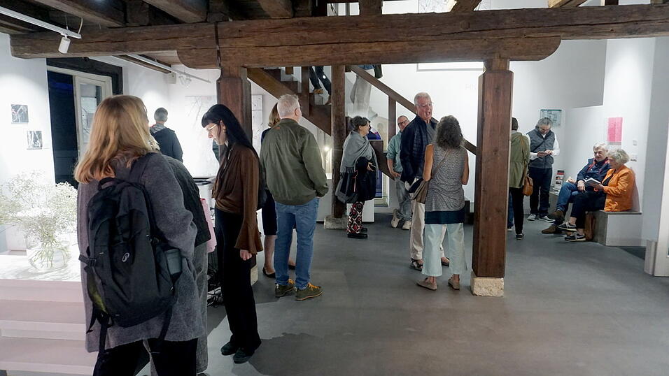Viele Menschen besuchten die Galerien an dem Abend. Viele Menschen besuchten die Galerien an dem Abend.