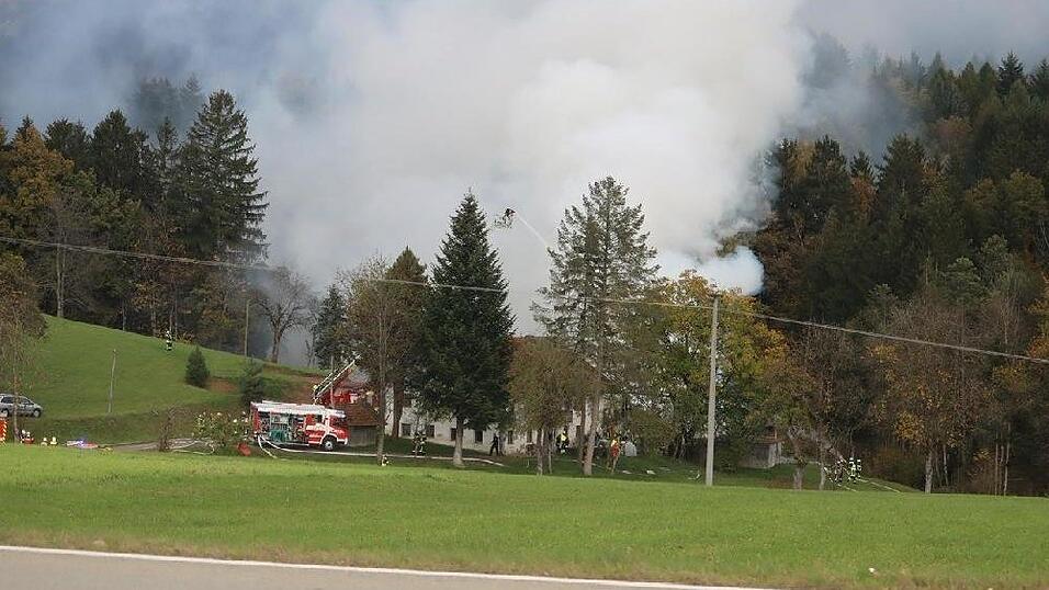 Die Feuerwehr konnte ein Übergreifen des Brandes auf den umliegenden Wald verhindern.