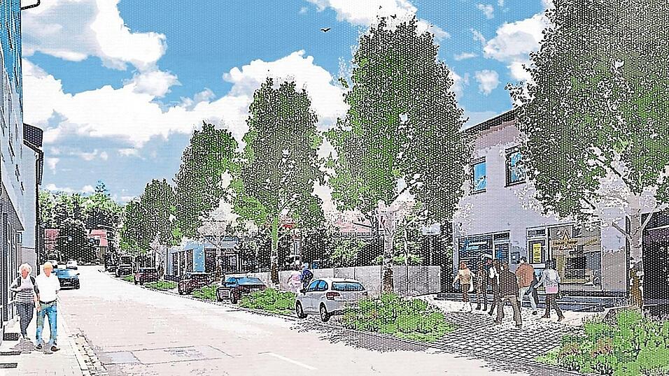 Dieser Gestaltungsvorschlag aus dem Innerstädtischen Entwicklungskonzept zur Begrünung der Falkensteiner Straße kann aufgrund der Leitungstrassen im Untergrund nicht umgesetzt werden. Grüner werden soll es nach dem Willen der Bürgermeisterin trotzdem. Dieser Gestaltungsvorschlag aus dem Innerstädtischen Entwicklungskonzept zur Begrünung der Falkensteiner Straße kann aufgrund der Leitungstrassen im Untergrund nicht umgesetzt werden. Grüner werden soll es nach dem Willen der Bürgermeisterin trotzdem.