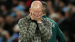 Manchester Citys Trainer Pep Guardiola war nach dem Aus in der Champions League gegen Real Madrid entt&auml;uscht.