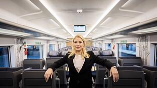 Die neue Bahn-Chefin Evelyn Palla bei der Premiere des neuen ICE L der Deutschen Bahn