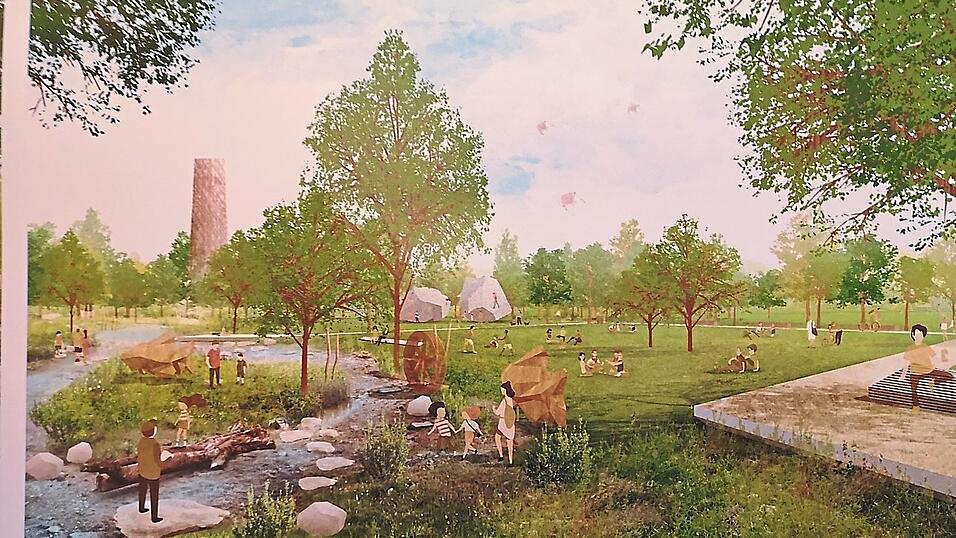 Umgeben vom renaturierten Fluss wird die Chamb-Insel aufgewertet mit Spielbereich, Klettermöglichkeiten und mehr. Zudem entsteht ein Aussichtsturm. Umgeben vom renaturierten Fluss wird die Chamb-Insel aufgewertet mit Spielbereich, Klettermöglichkeiten und mehr. Zudem entsteht ein Aussichtsturm.