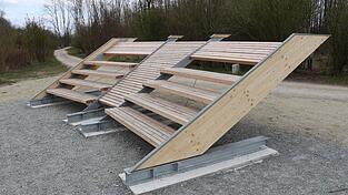 Die Isar-Tribüne wird im Juli eingeweiht.