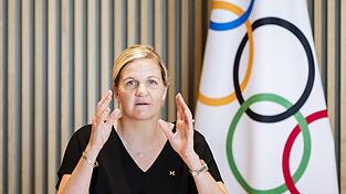 Ringt um eine Haltung zu US-Pr&auml;sident Trump: IOC-Chefin Kirsty Coventry. (Archivbild)