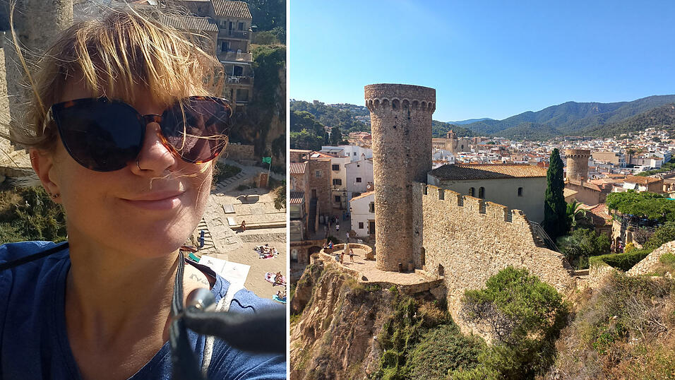 Hier lässt es sich aushalten: Kati Auerswald in Tossa de Mar an der Costa Brava in Spanien.