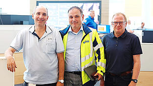 Jens Wagner, Leiter des SWM-Operationszentrums, Oliver Glaser, Schienebetriebsleiter und Michael Frieß, SWM-Betriebsleiter.