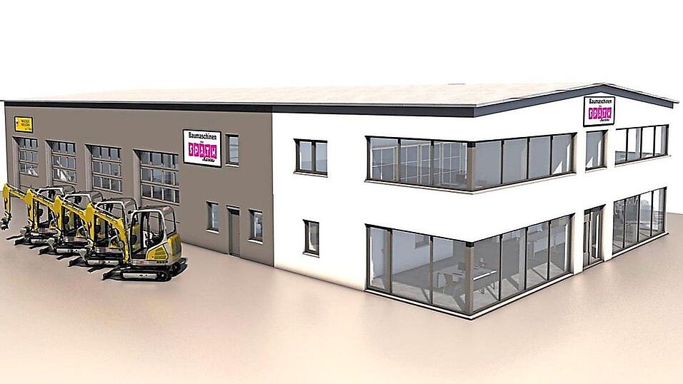 Auf 10.000 Quadratmetern werden im Arnschwanger Norden zwei Geb&auml;ude entstehen. Eines zeigt diese Visualisierung.