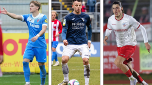 Die drei Regionalliga-Spieler Christoph Maier (v.l.), Timo Spennesberger und Veron Dobruna nehmen einen großen Aufwand auf sich, um dem Traum vom Profifußball nachzujagen.